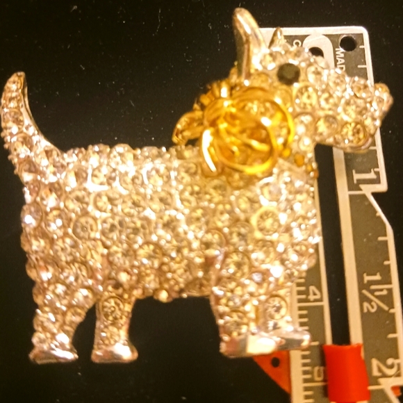 Napier Rhinestone Scottie Dog Brooch - Picture 4 of 5